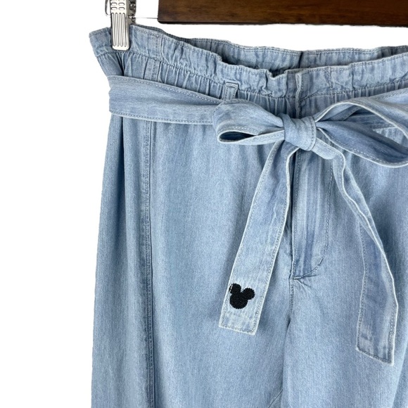 Junk Food x Disney Blue Chambray Mickey Mouse Embroidered Tapered Pants Sz M - Picture 3 of 9